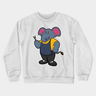 Elephant as Hairdresser with Scissors Crewneck Sweatshirt